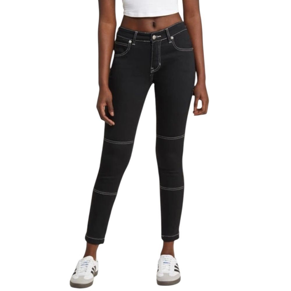 PTCL Mid Rise Cargo Skinny Jeans In Black